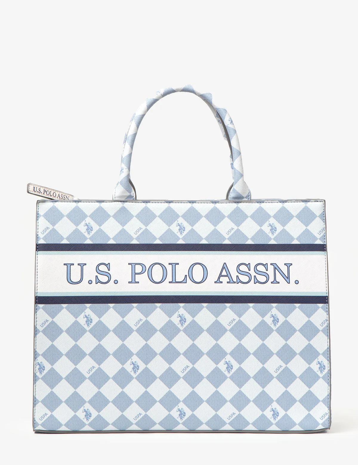 DIAMOND STRIPE BOOK TOTE WITH CROSSBODY STRAP