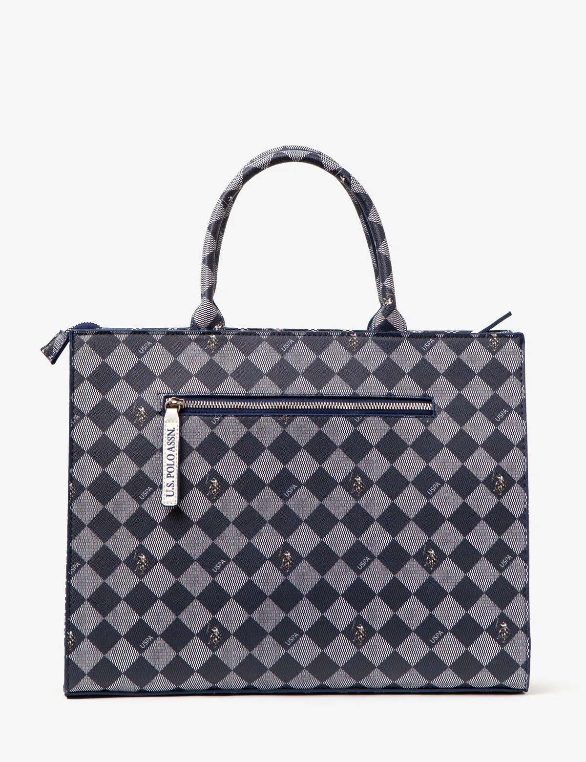 DIAMOND STRIPE BOOK TOTE WITH CROSSBODY STRAP