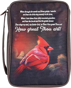 Dicksons Cardinal - How Great Thou Art, Brown/Red 10.75 x 7.9 Inch Polyester Zipper Bible Case Cover