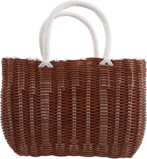Didiseaon Plastic Woven Storage Basket with Handles Tote for Shopping Picnic Garden Use Breathable Mesh Design for Control and Airflow