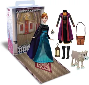 Disney Store Official Princess Story Doll (Anna from Frozen) 11 Inches, Includes Coloring Book and Additional Dress, Princess Doll in Classic Outfit, Princess Toys for Girls
