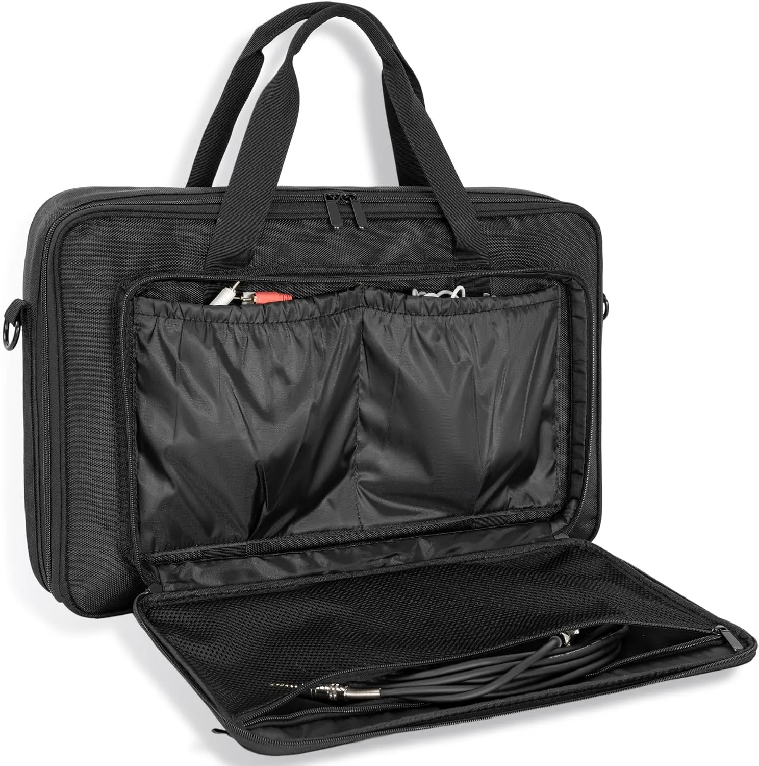 DJ Carrying Case Fits DDJ 200, ddj-wego3, AKAI MK3, Native Maschine Mikro Mk3, Hercules DJ Control Inpulse 200, Numark Party mix, Multi-FX pedals, line 6 helix floor, 16 x 10 x 2.5 Inch, Black