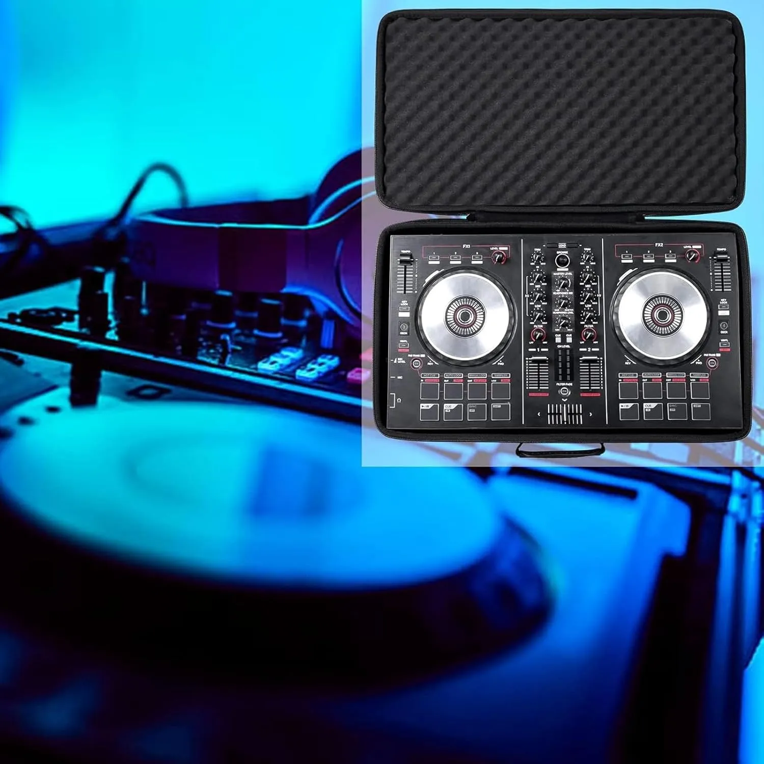 DJ Controller Bag Compatible with Pioneer DDJ FLX4 DDJ 400 DDJ SB2 DDJ SB3 DDJ REV1 Roland DDJ 202, Padded DJ Controller Carrying Case Travel Storage Bag (40 * 25 * 8cm)
