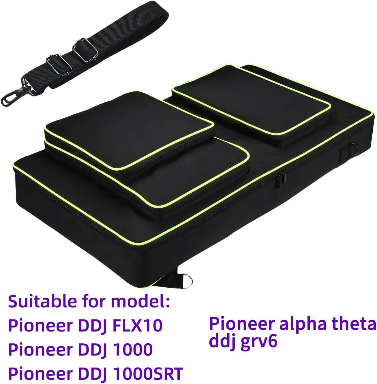 DJ Controller Case for Alpha theta ddj grv6，Pioneer DDJ FLX10,DDJ 1000, Pioneer DJ Mixer bag Thickened inner liner Anti-impact Multi-functional Party Street performance Outdoors Carrying DJ gig bag