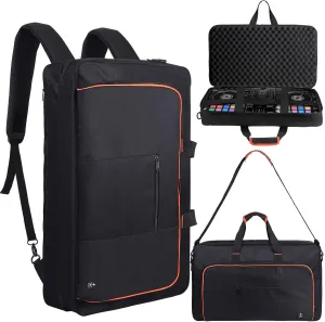 DJ Controller Case for DDJ-FLX4/ 200/400/SR2/REV1 Numark Party Mix 2/Mixtrack Platinum FX With Thick EVA Padding, Adjustable Shoulder Strap,Fits Up to 15.6" Laptops– Perfect for DJ and Music Producers