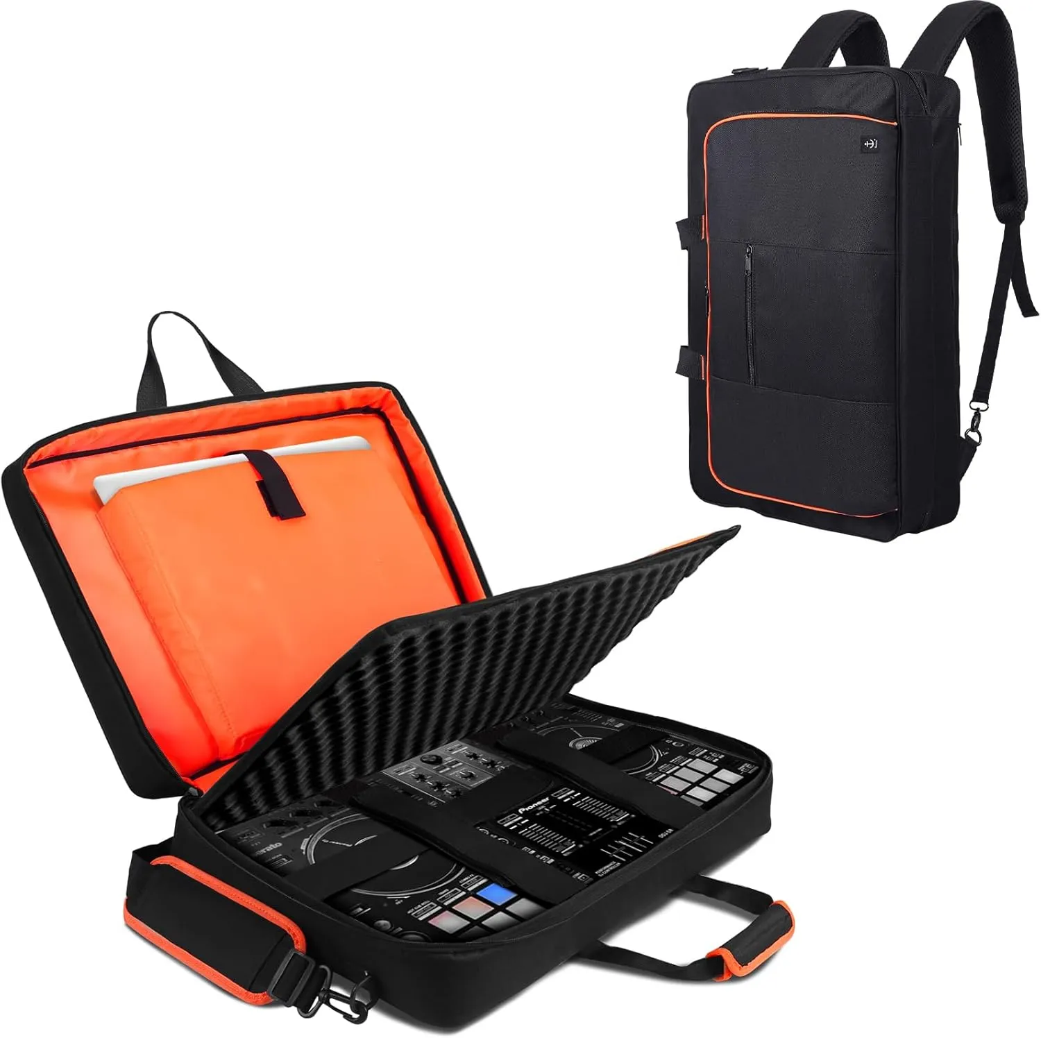 DJ Controller Case for DDJ-FLX4/ 200/400/SR2/REV1 Numark Party Mix 2/Mixtrack Platinum FX With Thick EVA Padding, Adjustable Shoulder Strap,Fits Up to 15.6" Laptops– Perfect for DJ and Music Producers