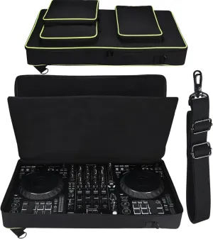 DJ Travel Case fits for Pioneer DDJ FLX10 / 1000 / 1000SRT Portable Controller - Padded Mixer Carrying Case DJ Controller Storage Bag Compatible with Alpha Theta DDJ-GRV6 (Black)