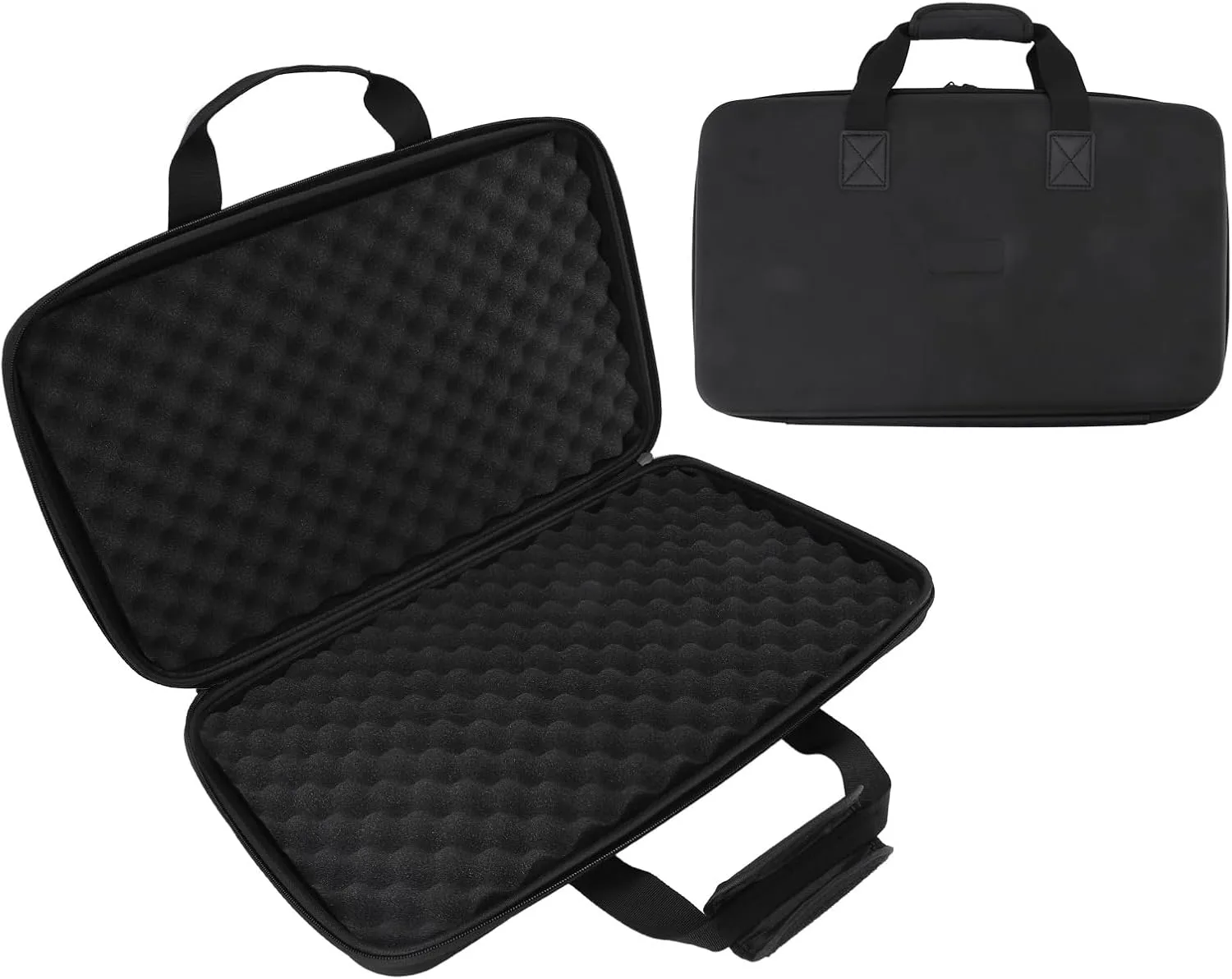 DJ Travel Case for Pioneer DDJ FLX4, Dual Zipper EVA Case with Soft Shock Absorbing Foam Lining and Adjustable Straps, Portable Carrying Bag for DDJ Controllers (50 * 30 * 8cm)