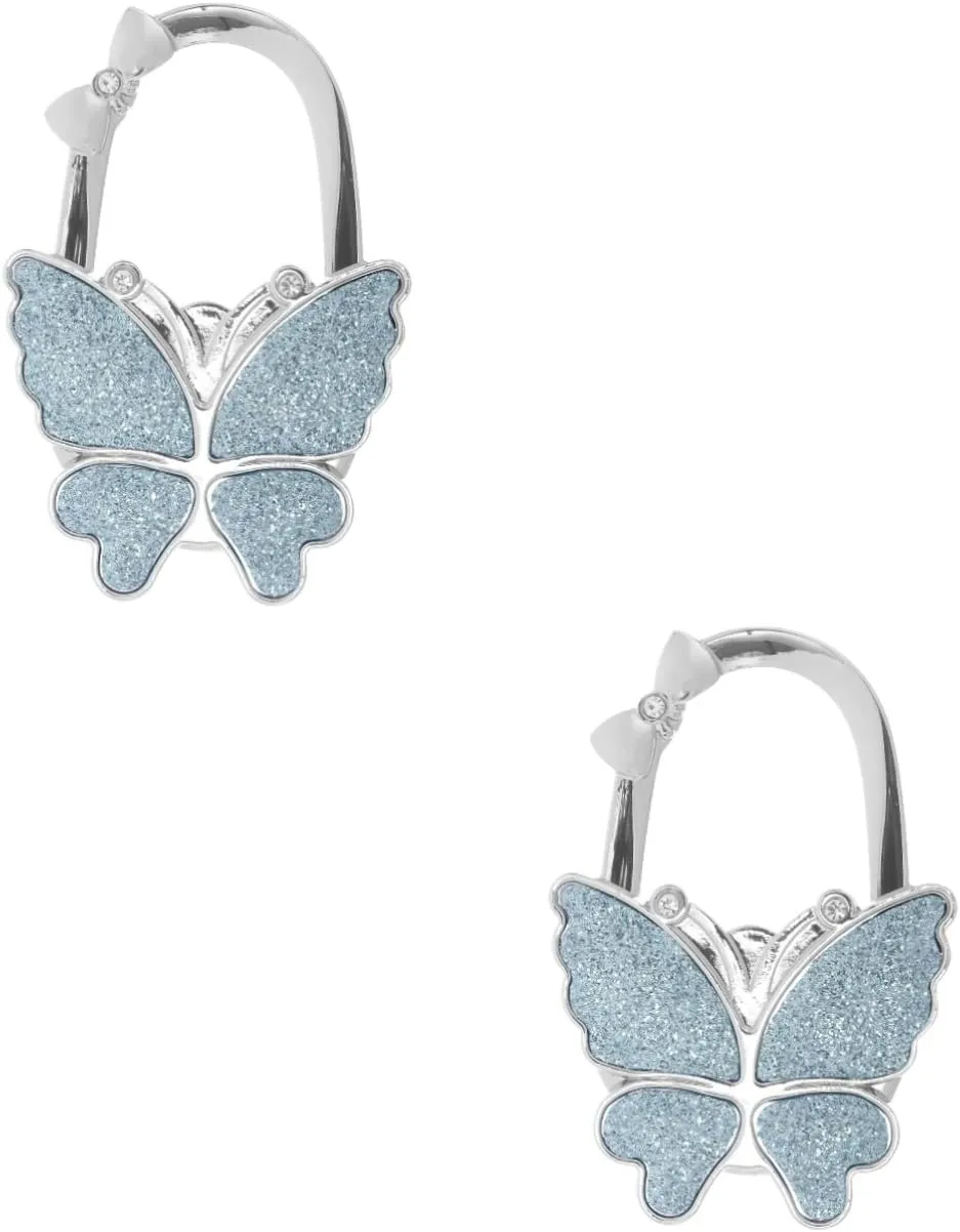 DOITOOL 2pcs Butterfly Shape Table Purse Hanger Handbag Holder for Women Bag Hook Folding Design Purse Hook for Home Travel