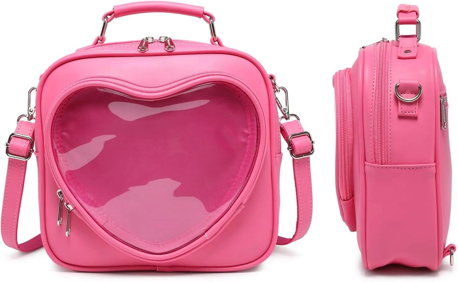 Dopamine Color Ita Bag Multi-Purpose Backpack Crossbody Satchel Heart Purse Kawaii Pin Display