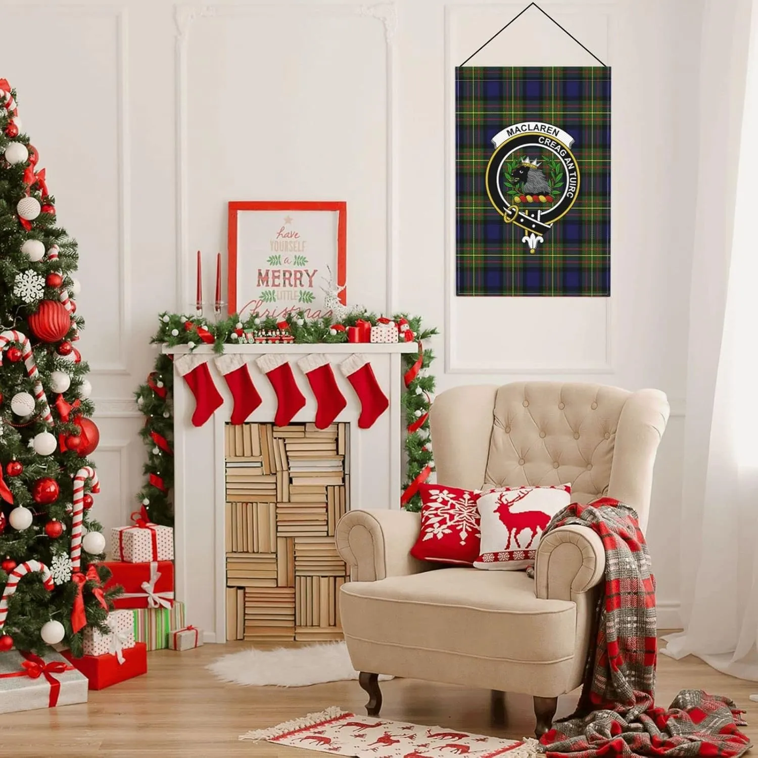 Double-Sided Garden Flag MacLaren Modern Tartan Clan Badge House Flag Wall Hanging Decorative Yard 12x18 Inch