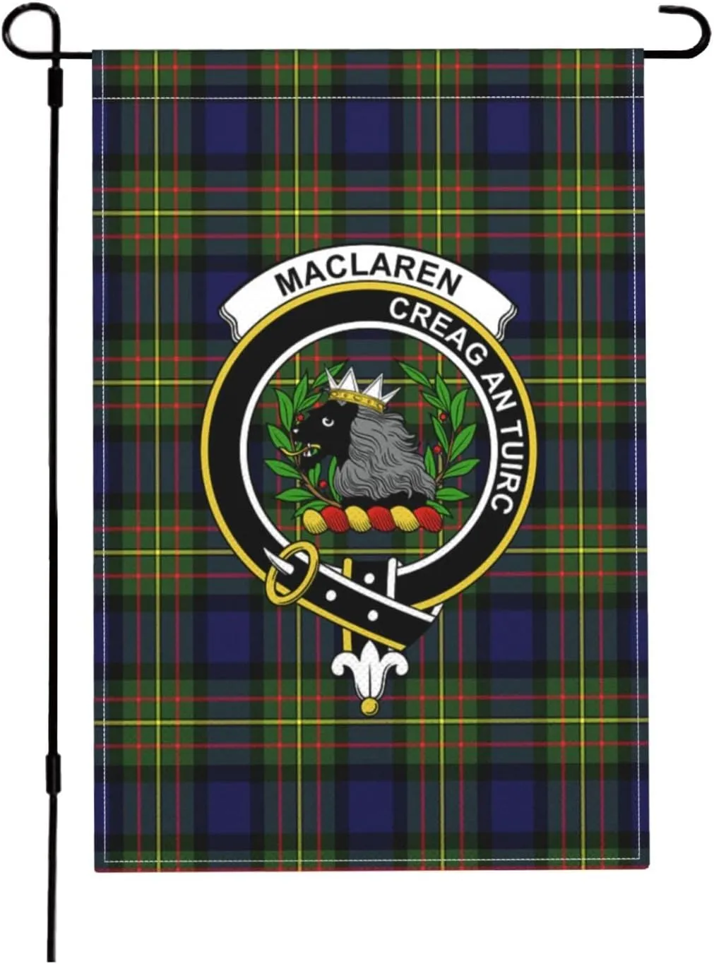 Double-Sided Garden Flag MacLaren Modern Tartan Clan Badge House Flag Wall Hanging Decorative Yard 12x18 Inch