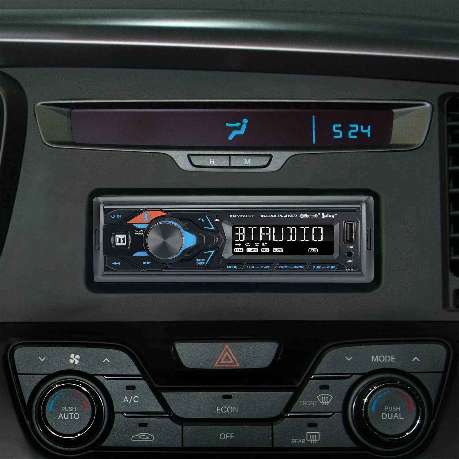 Dual XRM59BT Single-DIN In-Dash All-Digital Media Receiver with Bluetooth
