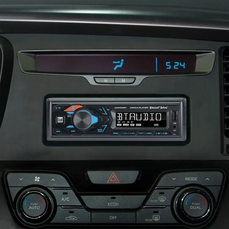 Dual XRM59BT Single-DIN In-Dash All-Digital Media Receiver with Bluetooth