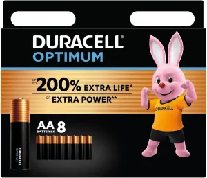 Duracell Optimum AA Batteries Pack of 8 - Up to 200% Extra Life or Extra Power