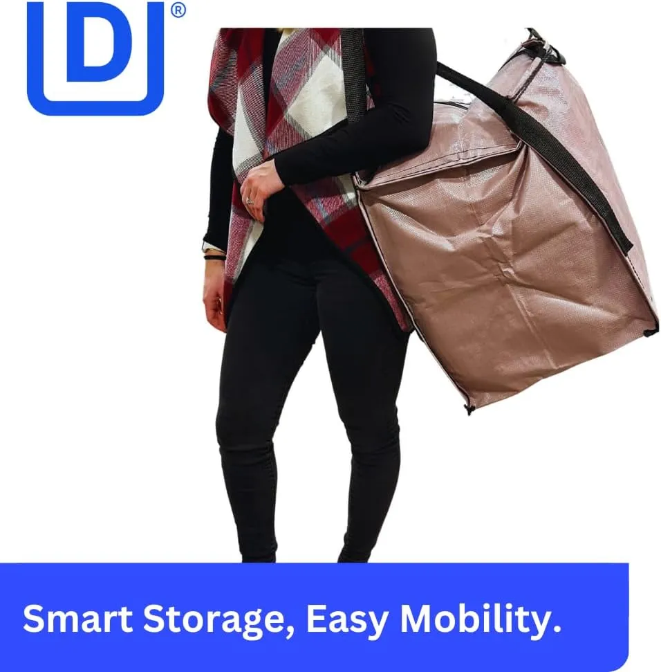 DURASACK Heavy Duty Storage Tote Bag with Zipper Top 22-Gallon Rugged Woven Polypropylene Moving Bag, Reusable Self-Standing Design, Holds up to 500 Pounds, Pack of 4, Mauve