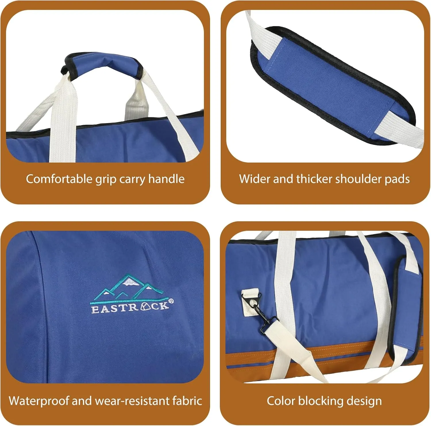EASTROCK Drum Hardware Bag Drum Set Hardware Carry Bag with Removable Shoulder Strap Drum Stand Accessory Bag (Blue)