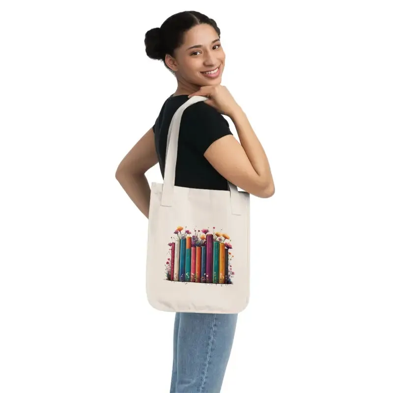 Eco Friendly Tote Bag for Books and Flowers