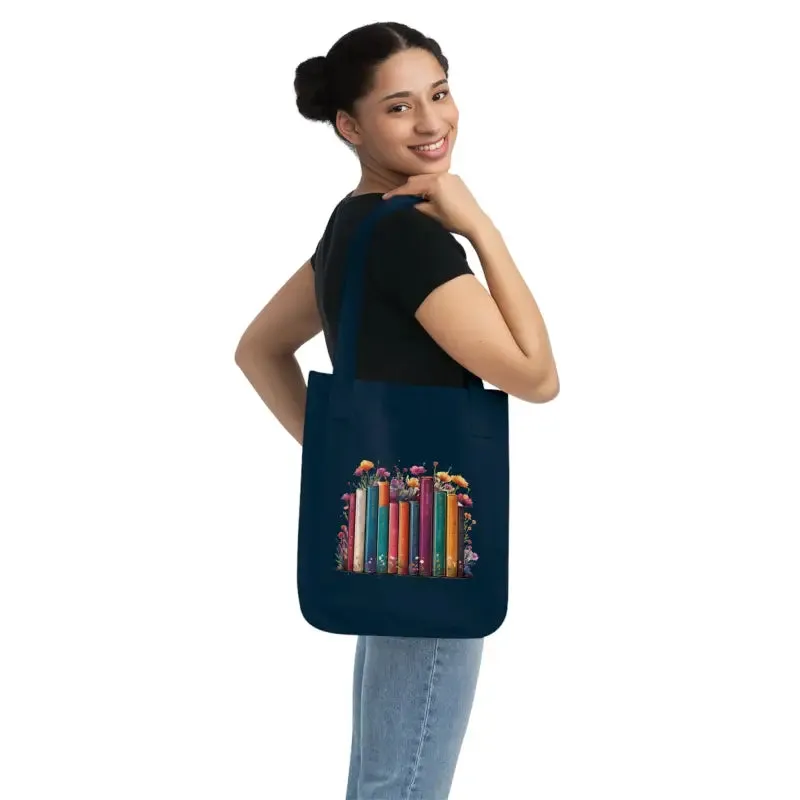 Eco Friendly Tote Bag for Books and Flowers