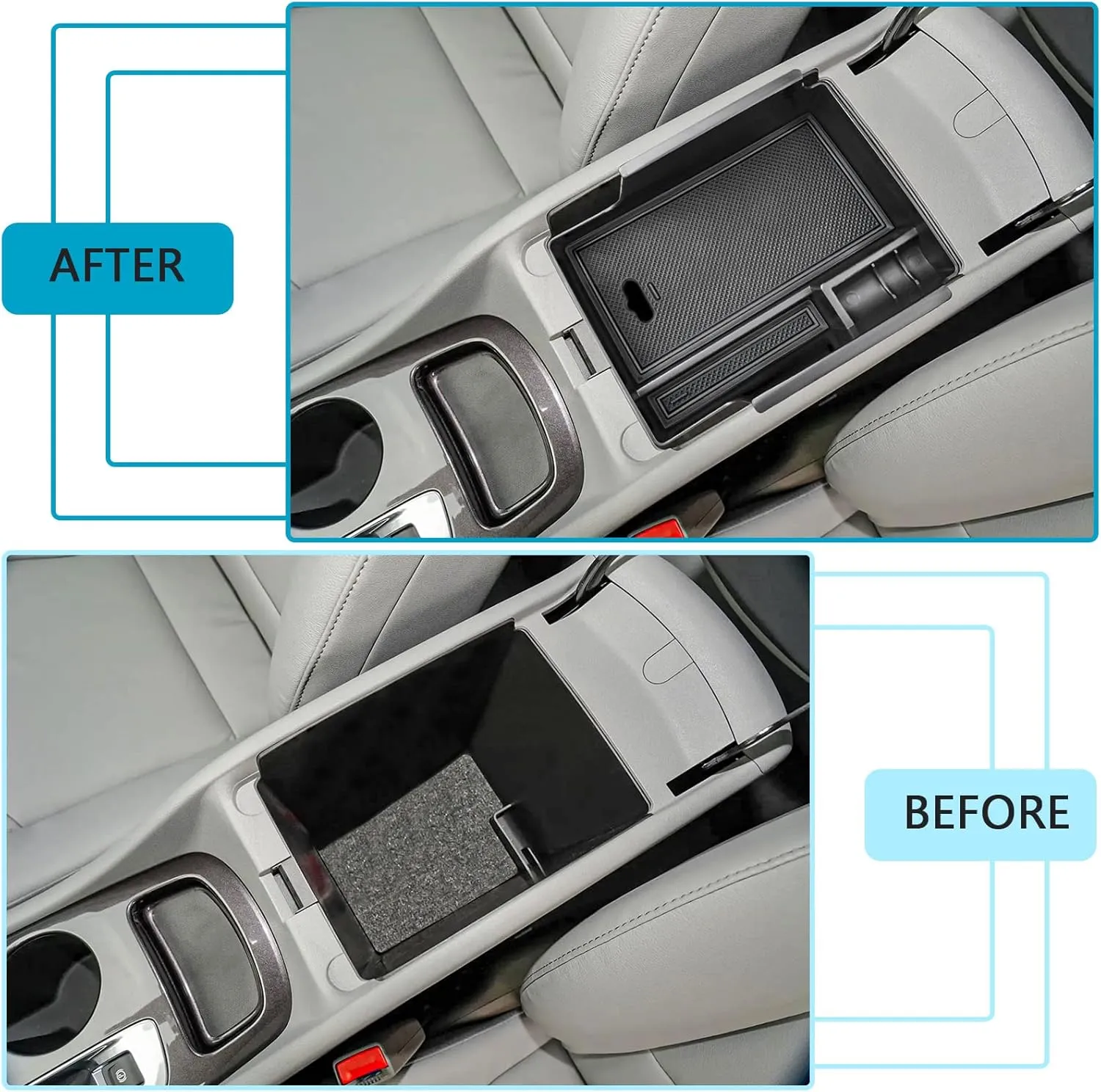 EDBETOS Center Console Organizer Compatible with Chevy Malibu Accessories 2016-2021 2022 2023 2024 2025 Insert Tray Interior Malibu Premier LS RS Secondary Armrest Storage Box ABS (Not for LT), Black