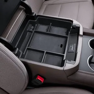 EDBETOS Full Size Center Console Organizer Tray Compatible with Chevy Suburban Tahoe GMC Accessories 2021 2022 2023 2024,Interior Secondary Armrest Storage Box Divider (NOT for Power-Sliding Console)