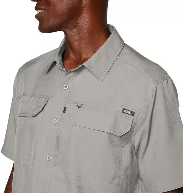 Eddie Bauer Men’s UPF 50 Sun Protection Short Sleeve Relaxed Fit Woven Tech Shirt