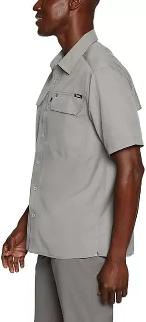 Eddie Bauer Men’s UPF 50 Sun Protection Short Sleeve Relaxed Fit Woven Tech Shirt