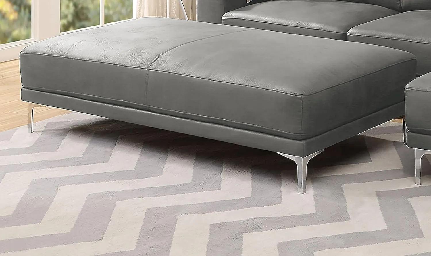 Elegant Ottoman for Stylish Comfort and Relaxation, Faux Leather Enhancing Your Living Space, for Footrest or Additional Seating
