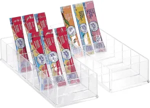 ELLDOO 2 Pack Water Flavor Packet Organizer, Plastic Water Drink Packet Holder Drink Mix Storage with 8 Compartments, Pantry Organization and Storage Bins for Tea Bags Snacks Spices Packets