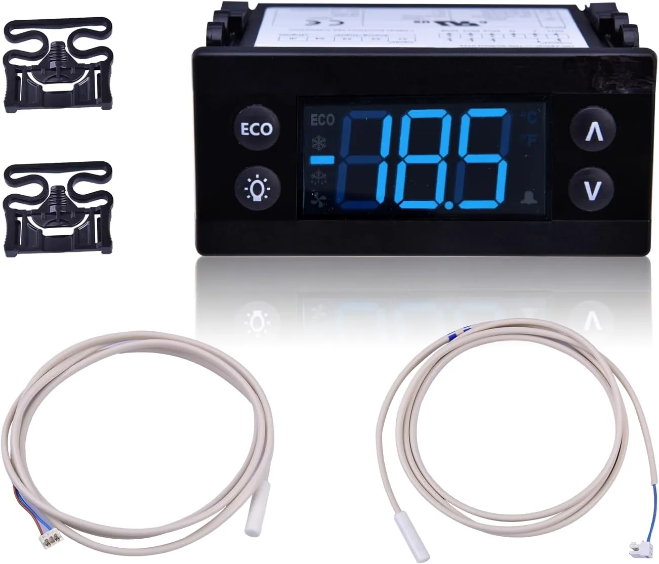 ERC112D Temperature Controller Kit, Electronic Refrigeration Controller with Dual NTC Sensor Probes, Compatible with Beverage Air 00C30-123D-03 and Danfos-s 080G3492, 080G3490, 080G3203, 080G3207