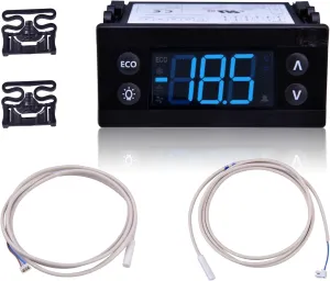 ERC112D Temperature Controller Kit, Electronic Refrigeration Controller with Dual NTC Sensor Probes, Compatible with Beverage Air 00C30-123D-03 and Danfos-s 080G3492, 080G3490, 080G3203, 080G3207