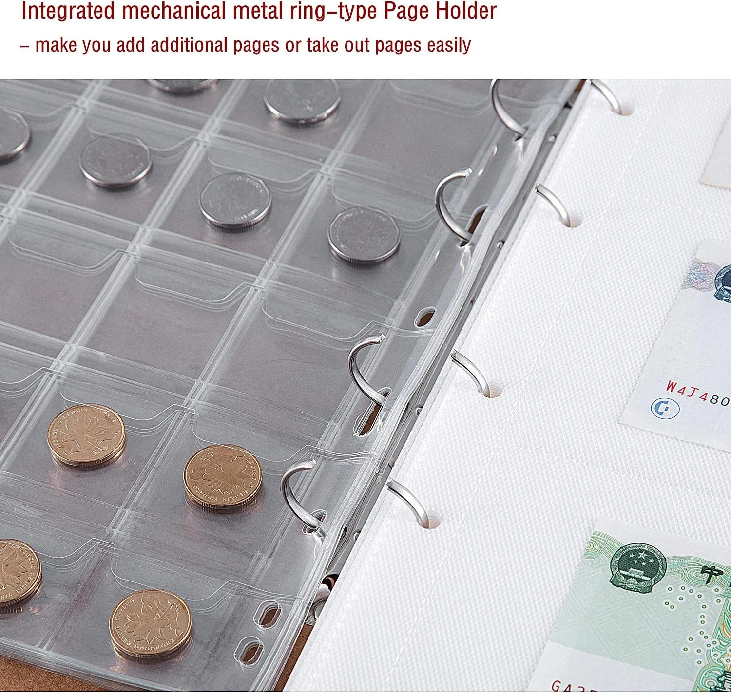 Ettonsun Coin Collection Book Holder for Collectors,150 Pockets Coin Collecting Album & 240 Sleeves Paper Money Currency Collection Organizer Display Storage Case for Coin Currency Collection Supplies