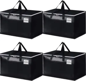 Extra Large Moving Boxes-Moving Bags with Zipper, Carrying Handles and Tag Pocket-Moving Supplies for Space Saving-Totes for Storage - for moving, Storage, Camping and Travel 125L-4 Pack