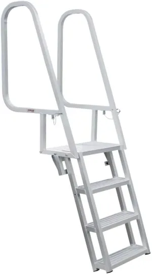 Extreme Max 3005.3913 Deluxe Flip-Up Dock Ladder with Welded Step Assembly - 4-Step