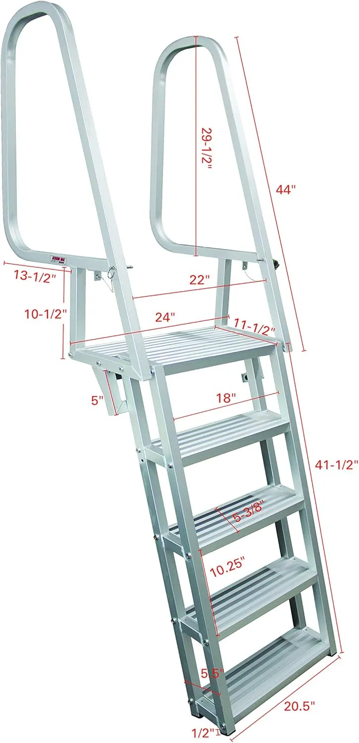 Extreme Max 3005.4119 Deluxe Flip-Up Dock Ladder - 5-Step