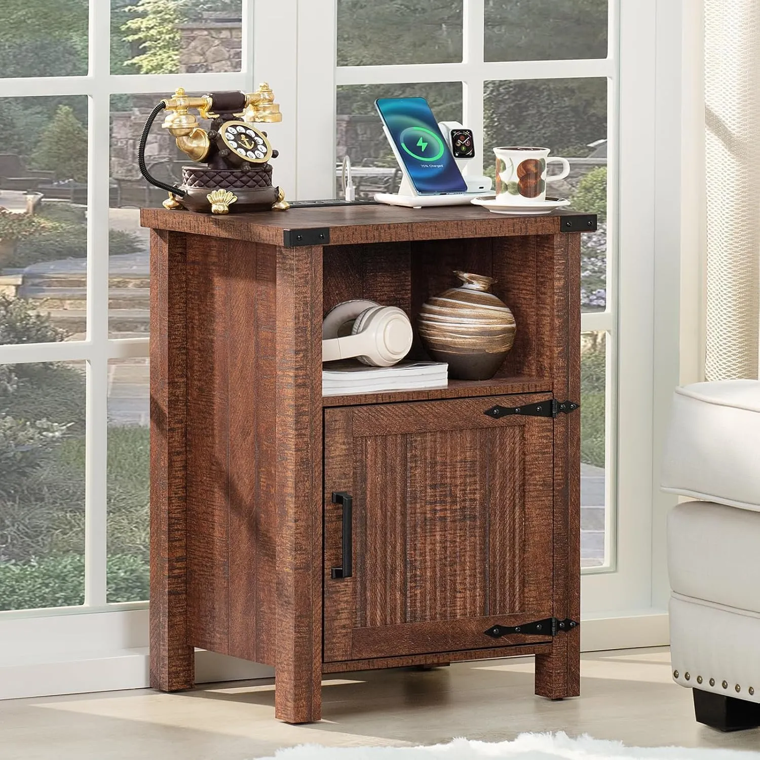 Farmhouse Dresser and Nightstand Sets 3 Piece, Furniture Set 18" Night Stand with Charging Station and 6 Drawers Dressers for Bedroom, 54" Dresser and Nightstand Set for Bedroom, Living Room