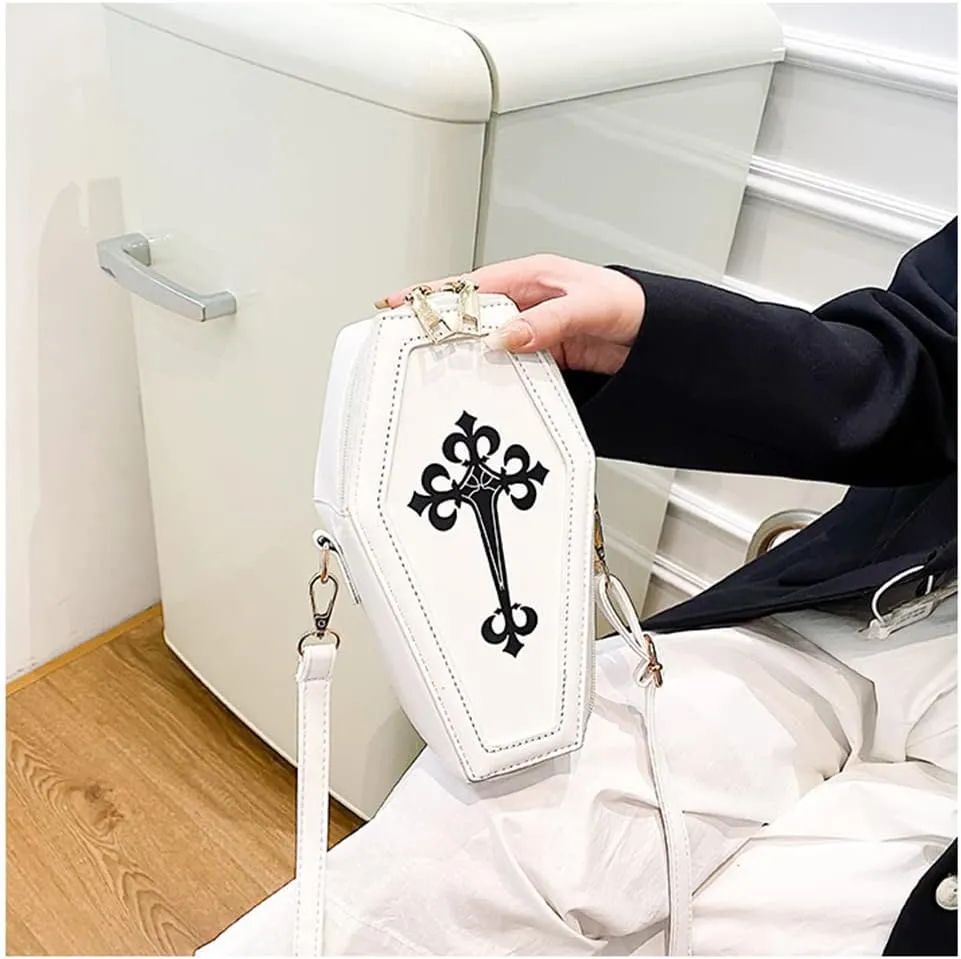 Fashion Coffin Bags for Women Gothic Purse Shoulder Bag Girls Funny halloween purses and handbags Crossbody Bag