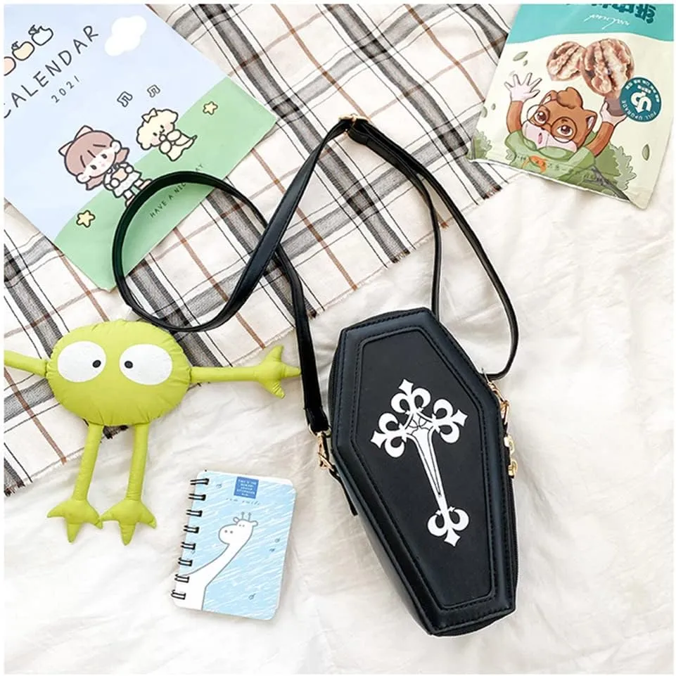 Fashion Coffin Bags for Women Gothic Purse Shoulder Bag Girls Funny halloween purses and handbags Crossbody Bag