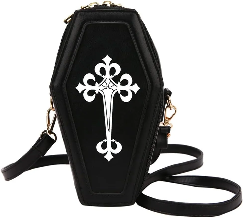 Fashion Coffin Bags for Women Gothic Purse Shoulder Bag Girls Funny halloween purses and handbags Crossbody Bag