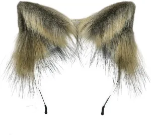 Faylay Wolf/Fox/Cat Ear Cosplay Headwear Girl Accessories Handmade Hairband Furry Ear Faux Fur Headband