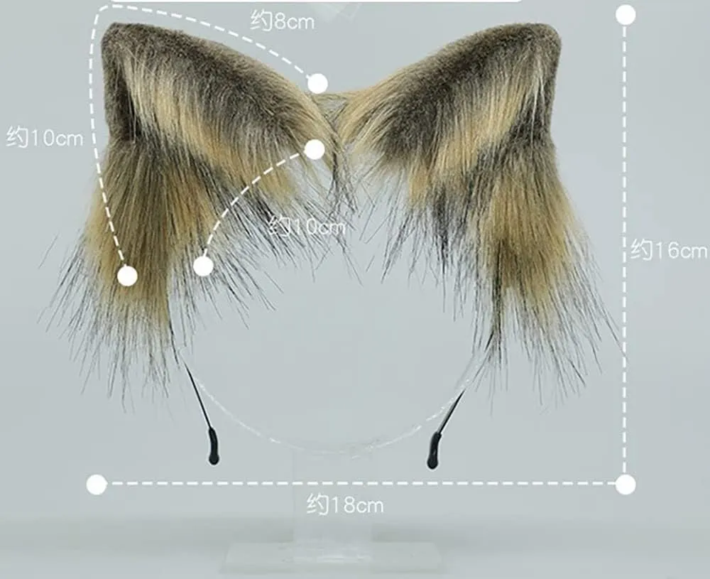 Faylay Wolf/Fox/Cat Ear Cosplay Headwear Girl Accessories Handmade Hairband Furry Ear Faux Fur Headband