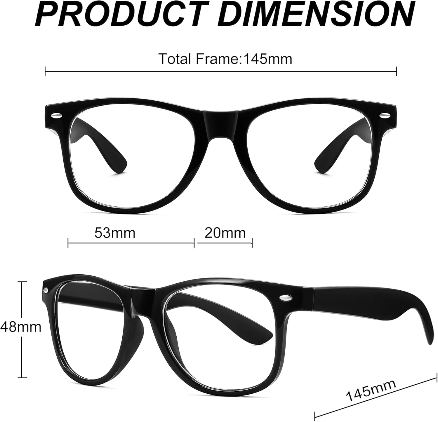 FEISEDY Classic Square Eyewear Frame Clear Lens Retro Nerd Fake Glasses for Men Women Cosplay Costume Eyeglasses B0276