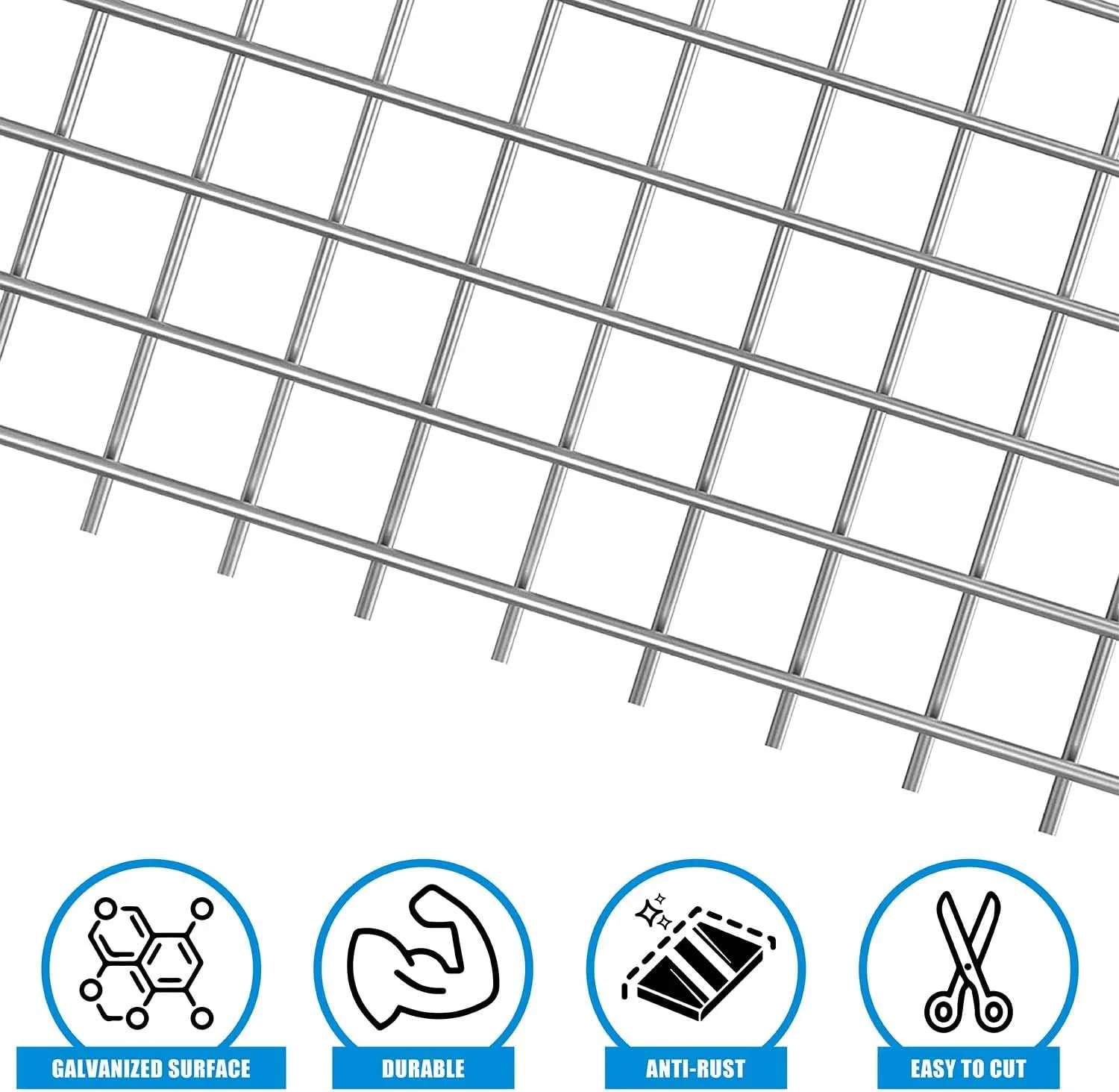 Fencer Wire 19 Gauge Hardware Cloth Metal Wire Mesh 1/2" x 1/2", Galvanized Welded Cage Wire Poultry Netting Square Chicken Snake Fencing Gopher Fence Racoons Rabbit Pen Gutter