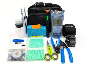 Fiber Termination Kit, Optical Power Meter, Visual Fault Locator, Cleaver 6C, FTTH Fiber Optic Tool Kit for CATV Engineering
