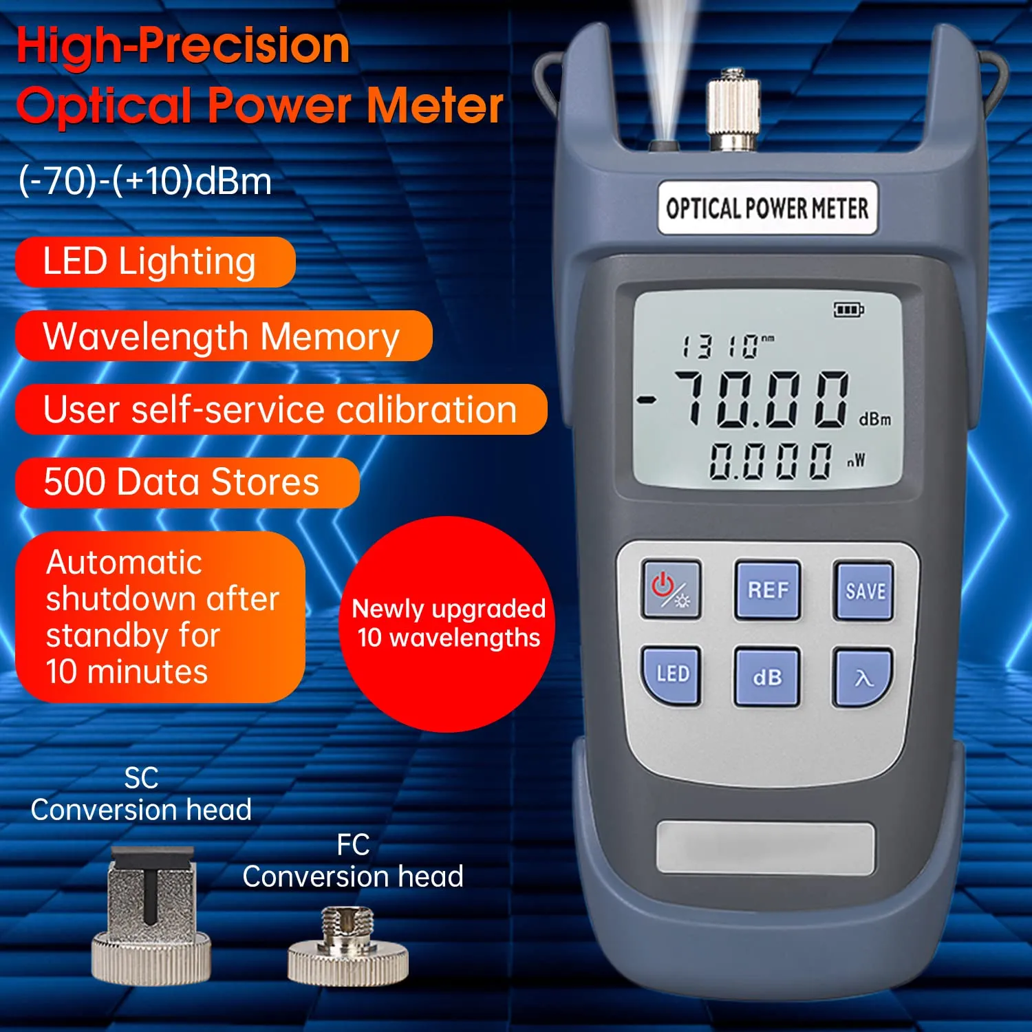 Fiber Termination Kit, Optical Power Meter, Visual Fault Locator, Cleaver 6C, FTTH Fiber Optic Tool Kit for CATV Engineering