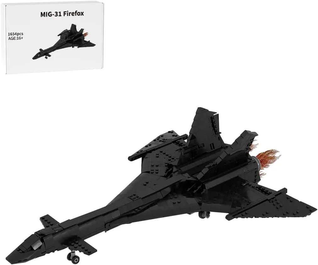 Fighter Jet Building Blocks Model, 1654PCS MOC Creative MIG-31 Firefox Plane Military Aircraft Model Display Set, Collectible Gifts Set for Adults