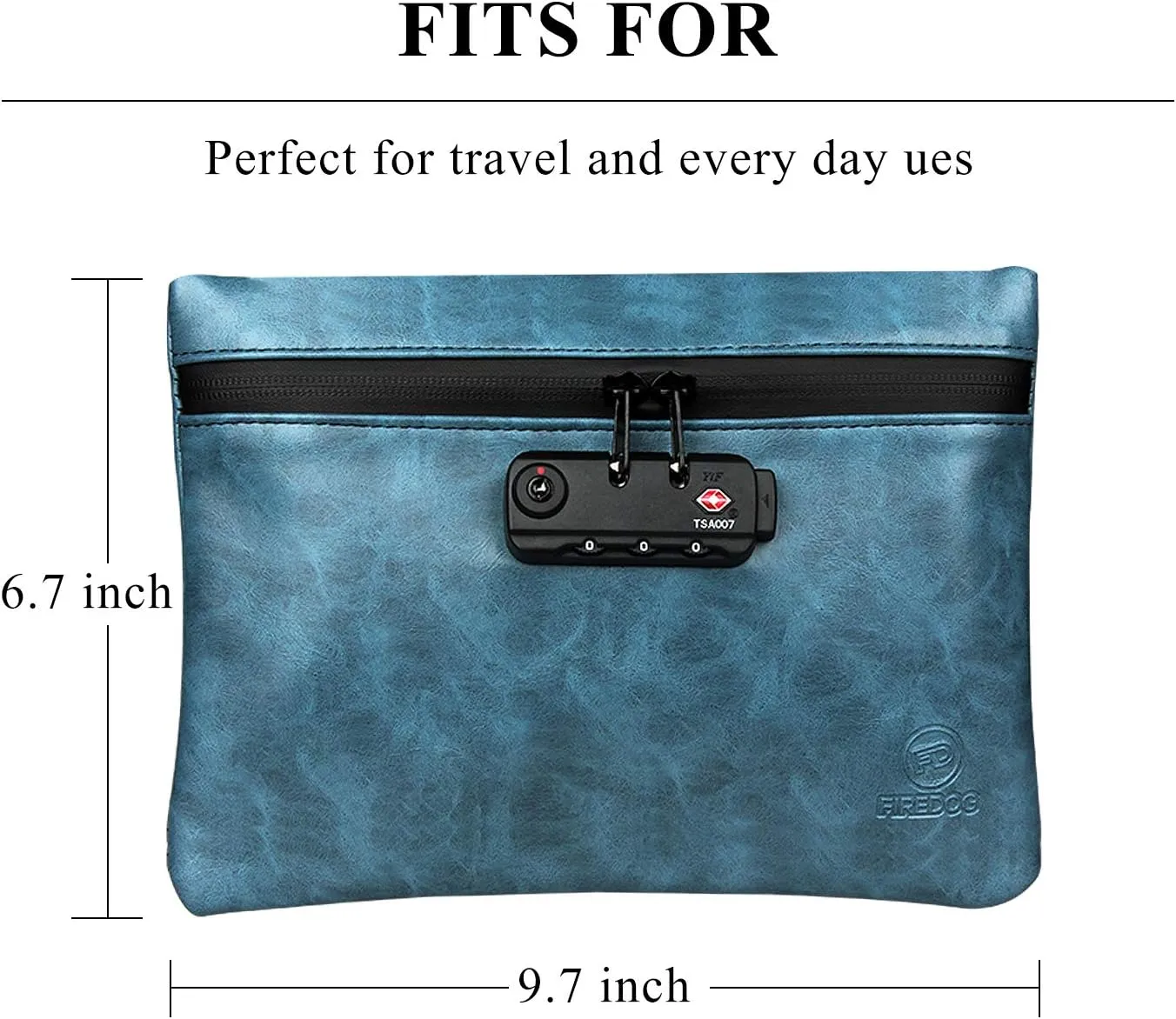 FIREDOG Smell Proof Bag with Lock, 6x9 Odor Proof Pouch Case Container for Travel Stash Storage