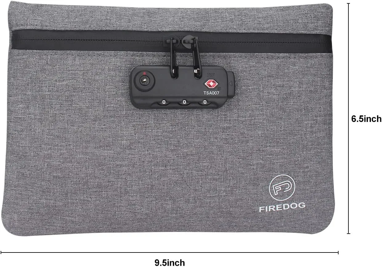 FIREDOG Smell Proof Bag with Lock, 6x9 Odor Proof Pouch Case Container for Travel Stash Storage