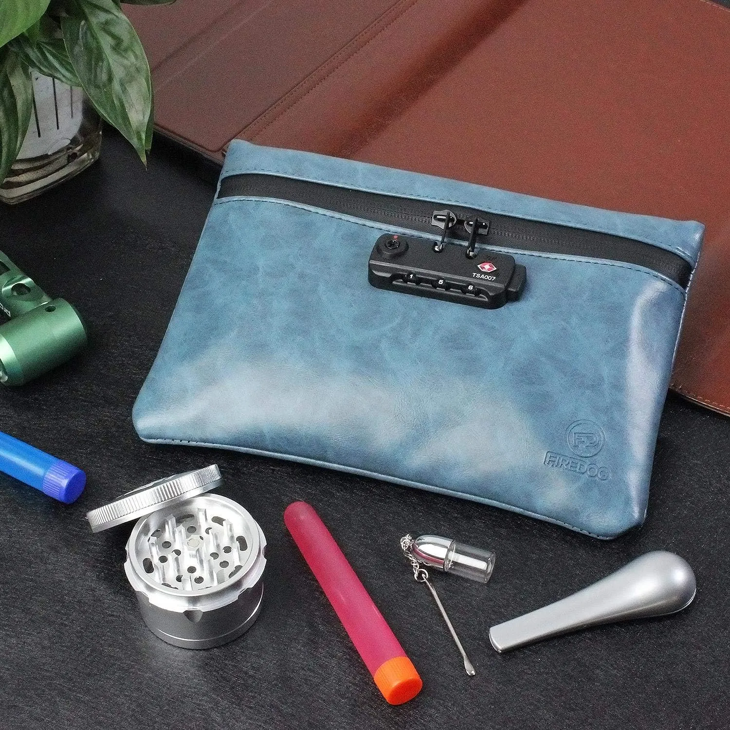 FIREDOG Smell Proof Bag with Lock, 6x9 Odor Proof Pouch Case Container for Travel Stash Storage