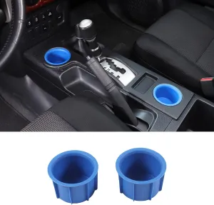 Fit for Toyota FJ Cruiser 2007-2021 Gear Shift Console Cup Holder Sub Assembly, Cup Holder Inserts Replacement Storage Cup Holder, 2PCS (Blue)